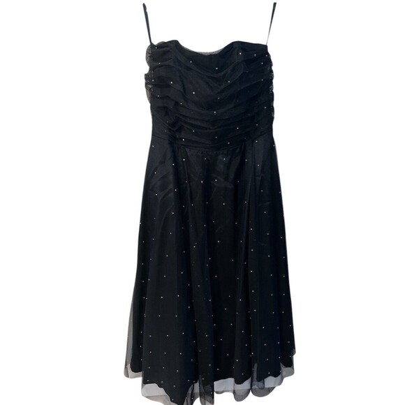 SCOTT McClintock Dress Sz 12 Tulle Evening Gown Rhinestone Prom USA Glam Formal - Picture 1 of 9